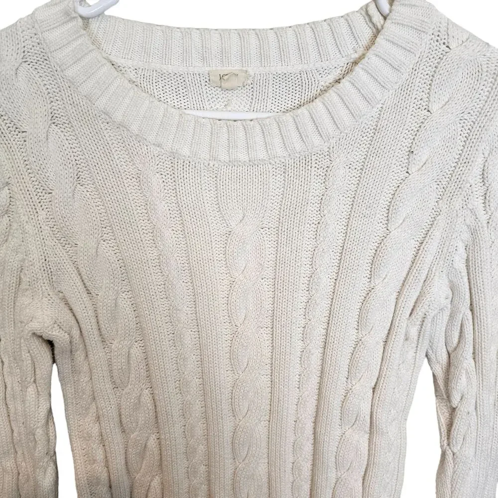 J. Crew Womens Cable Knit Sweater Size S Classic Old Money Minimalist Ivy League
